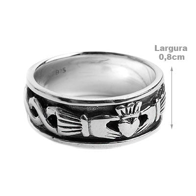 Anel de Prata Claddagh