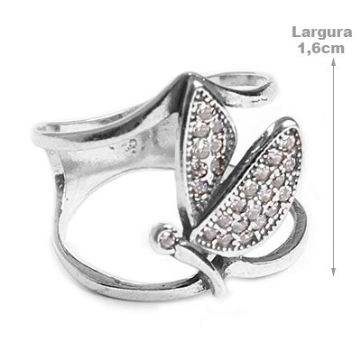 Anel de Prata Borboleta