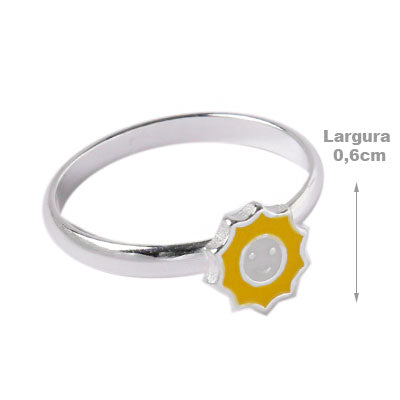 Anel De Prata Sol
