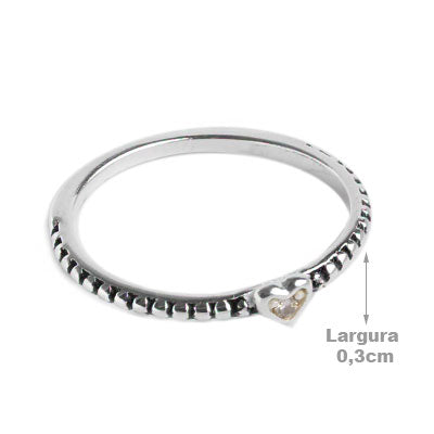 Anel de Prata Coração