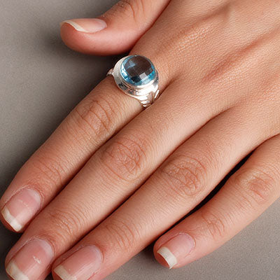 Anel de Prata com Topázio