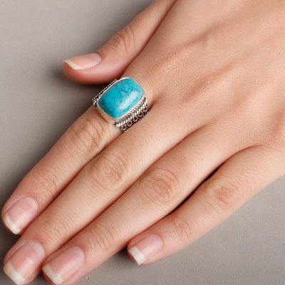 Anel de Prata com Turquesa