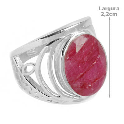 Anel de Prata com Rubi