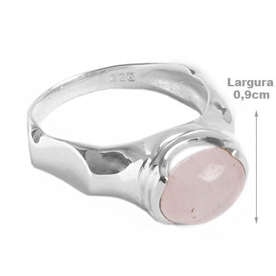 Anel de Prata com Quartzo Rosa