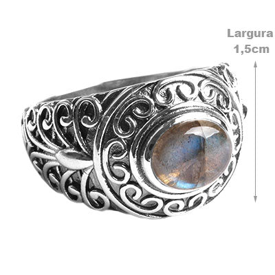 Anel de Prata com Labradorita