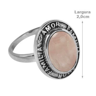 Anel de Prata com Quartzo Rosa