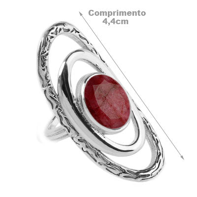 Anel de Prata com Rubi