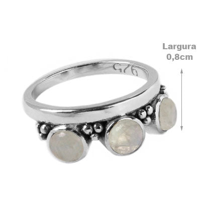 Anel de Prata Pedra da Lua