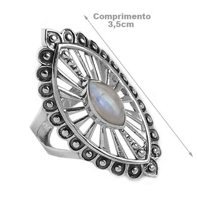 Anel de Prata Pedra da Lua
