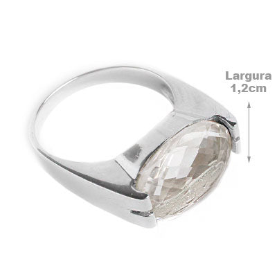 Anel de Prata com Cristal