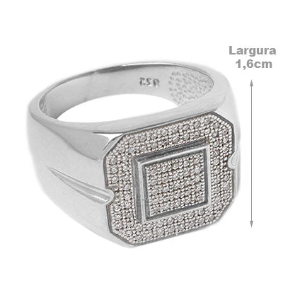 Anel de Prata com Zircônia