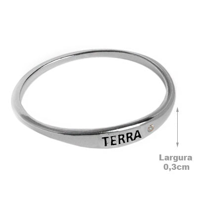 Anel de Prata Terra com Zircônia