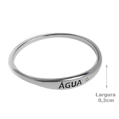 Anel de Prata Água com Zircônia