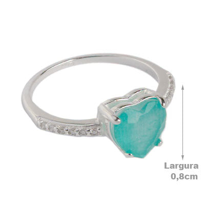 Anel de Prata Coração com Fusion