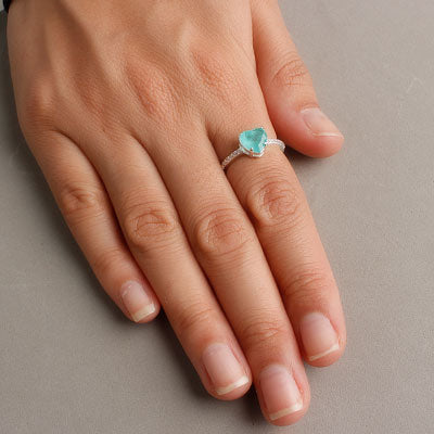 Anel de Prata Coração com Fusion