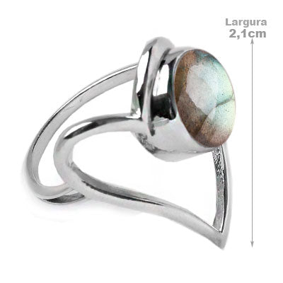 Anel de Prata com Labradorita