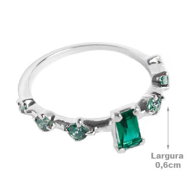 Anel de Prata com Zircônias