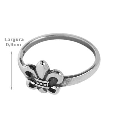 Anel de Prata Flor de Lis