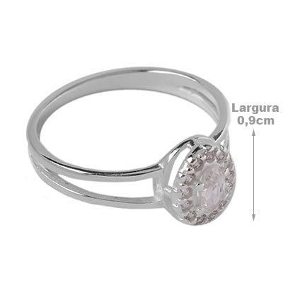 Anel de Prata com Zircônias - 54972