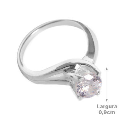 Anel de Prata Solitário