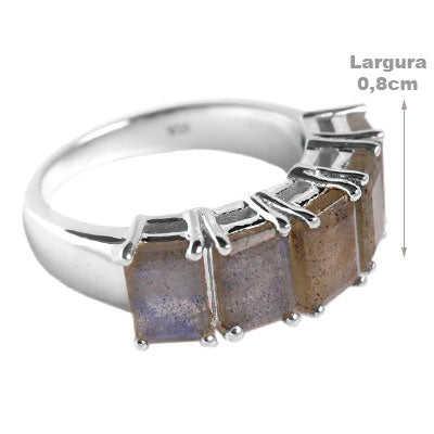 Anel de Prata com Labradorita