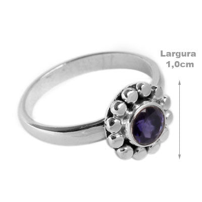 Anel de Prata com Safira