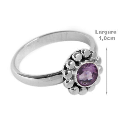 Anel de Prata com Ametista