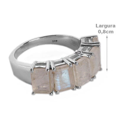 Anel de Prata com Pedra da Lua