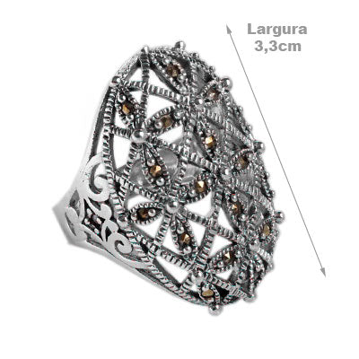 Anel de Prata com Marcassitas