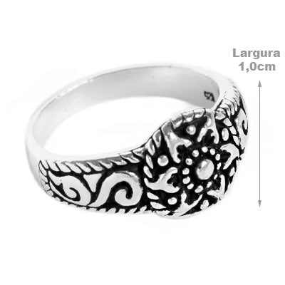 Anel de Prata com Flor