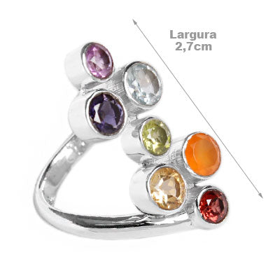 Anel de Prata com Pedras