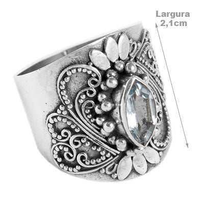 Anel de Prata com Topázio