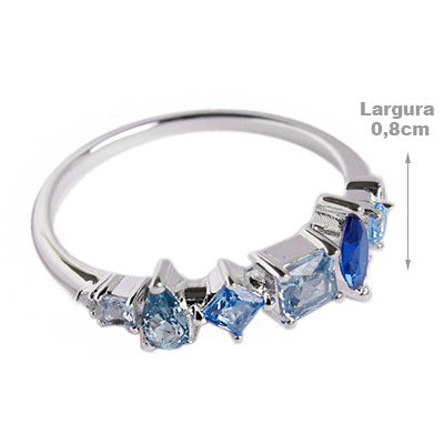 Anel de Prata com Zircônias