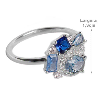 Anel de Prata com Pedras