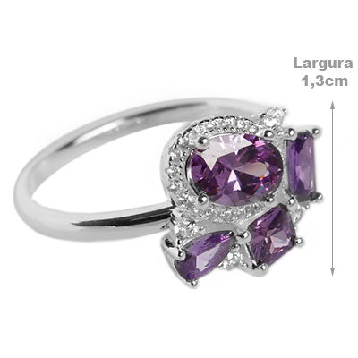 Anel de Prata com Pedras