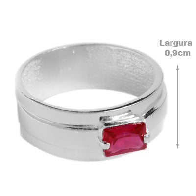 Anel de Prata Formatura com Zircônia