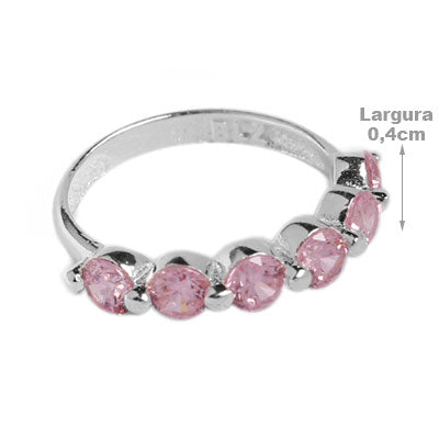 Anel de Prata com Quartzo Rosa