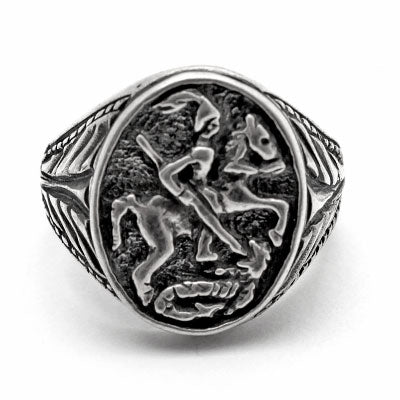 Anel de Prata São Jorge