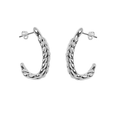 Argola de Prata Folhas