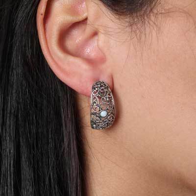 Argola de Prata com Marcassitas