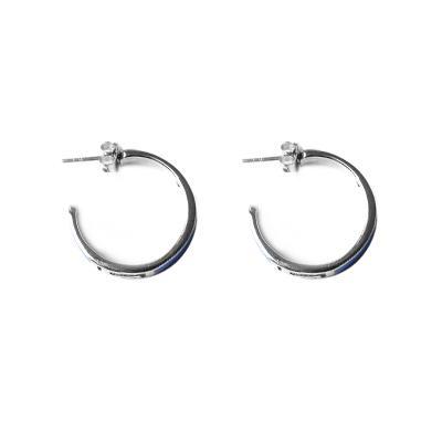 Argola de Prata com Opala e Banho de Ródio