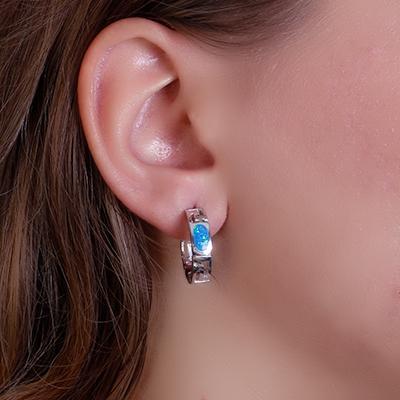 Argola de Prata com Opala