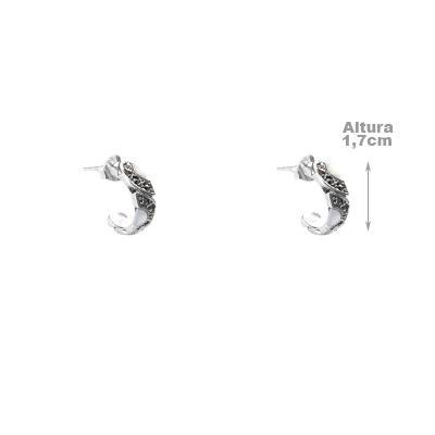 Argola de Prata com Madrepérola e Marcassita