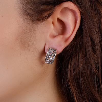 Argola de Prata com Marcassita