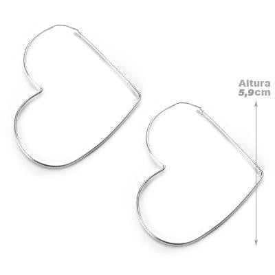 Argola de Prata Coração.