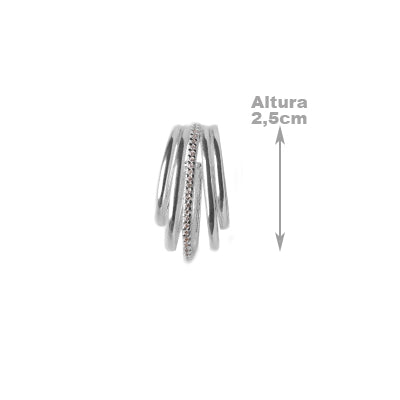 Piercing de Prata Pressão para Orelha