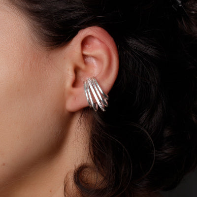 Piercing de Prata Pressão para Orelha