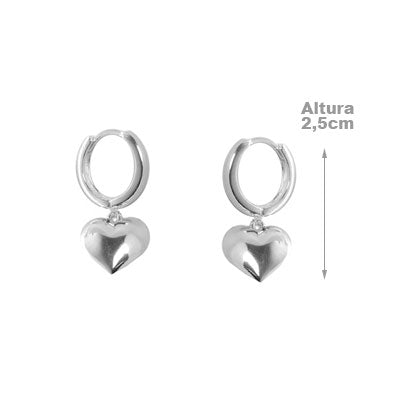 Argola de Prata com Coração