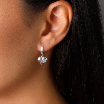 Argola de Prata com Coração