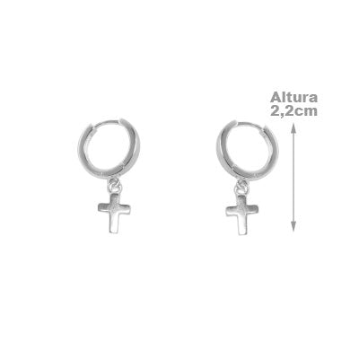 Argola de Prata Cruz -